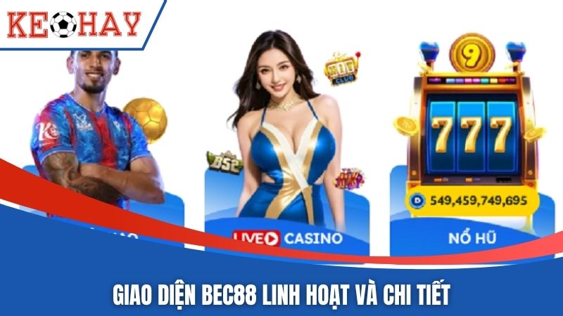 Giao diện BEC88 linh hoạt và chi tiết