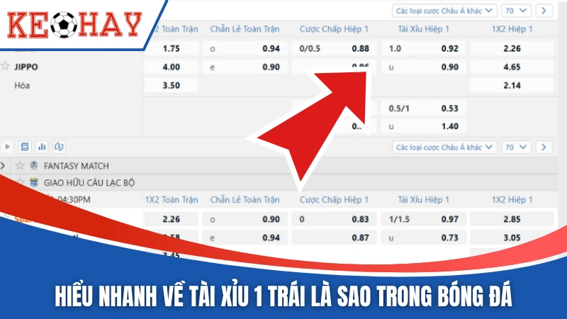 Hiểu nhanh về tài xỉu 1 trái là sao trong cá cược bóng đá