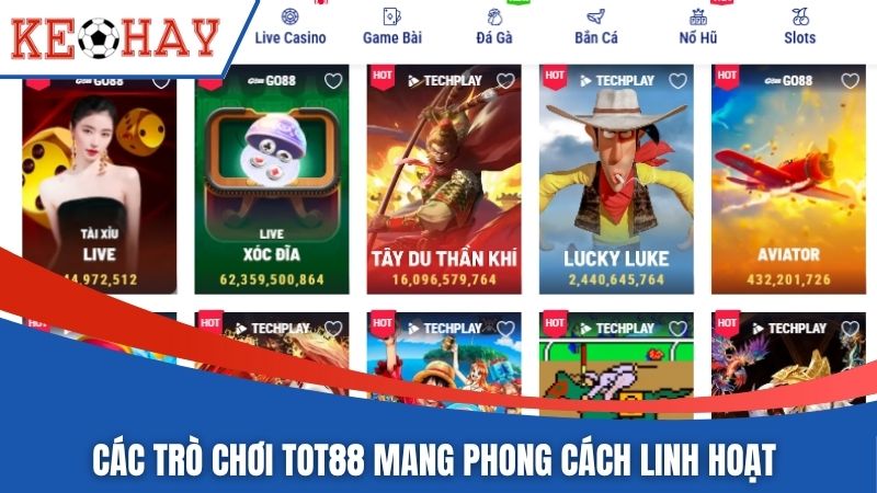 Các trò chơi TOT88 mang phong cách linh hoạt 